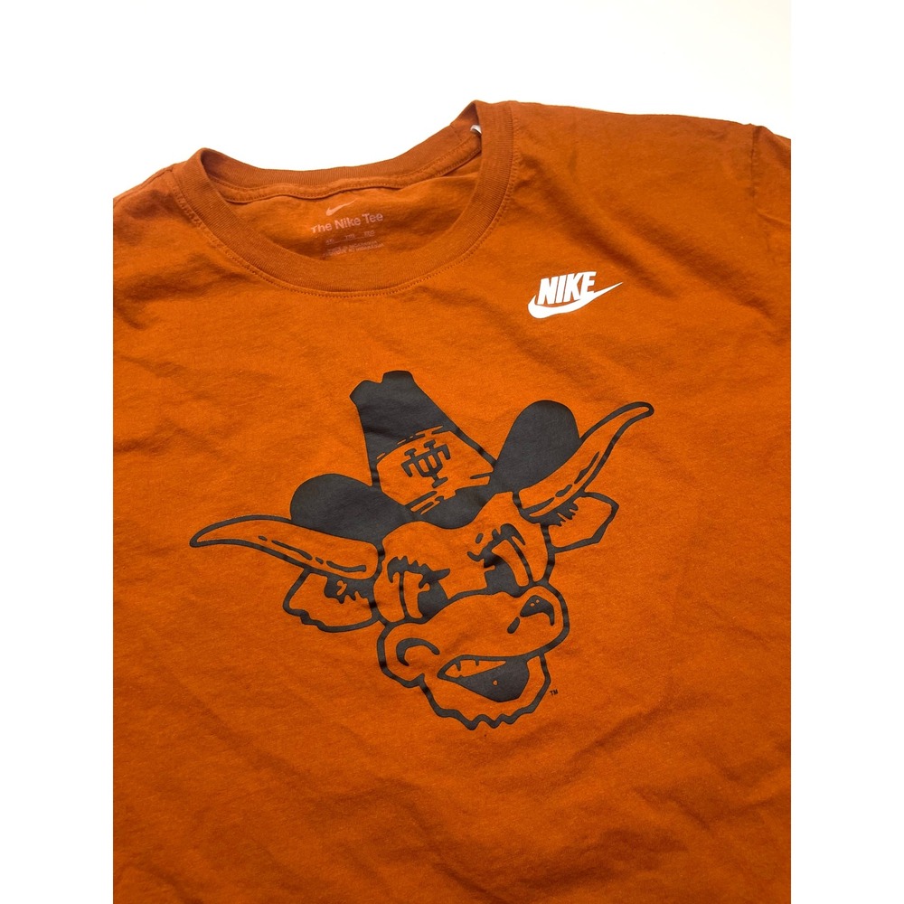 Nike University of Texas Longhorns Mascot T-Shirt Burnt Orange Mens 2XL UT 0420